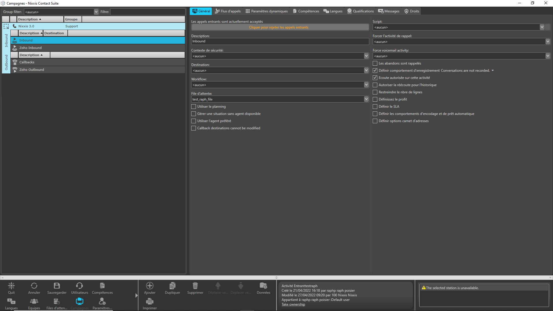screenshot of Nixxis Contact Suite